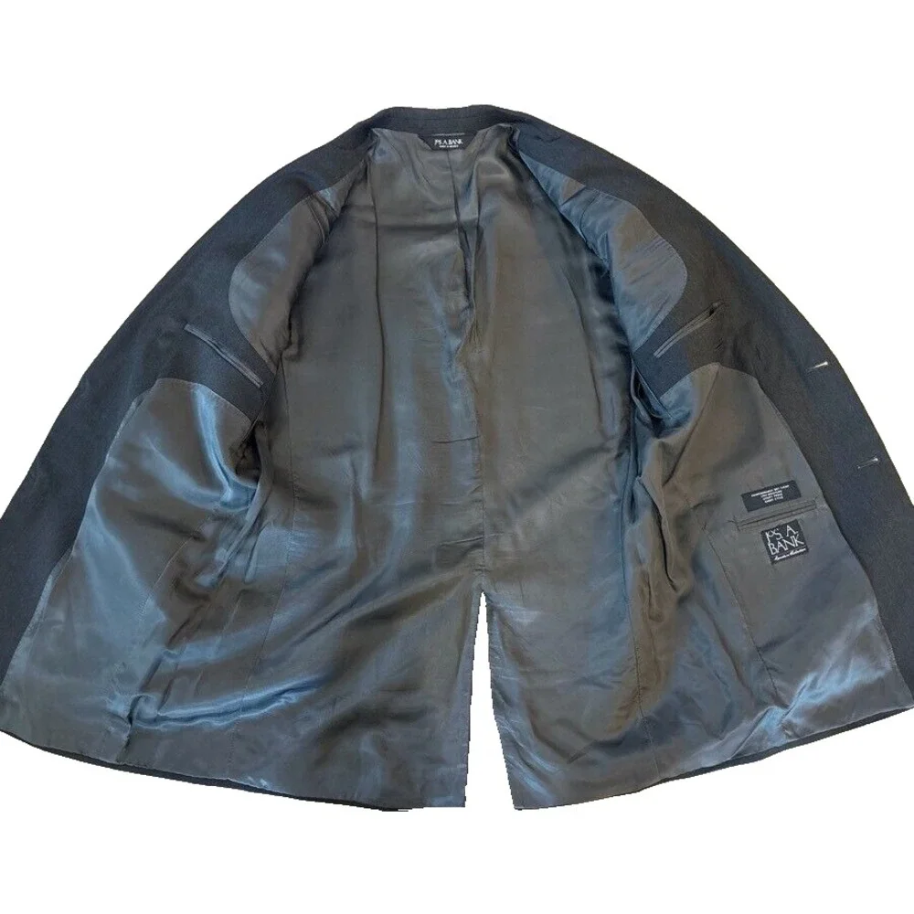 mens charcoal Jos A Bank signature wool blazer jacket‎ sport suit coat 42 L